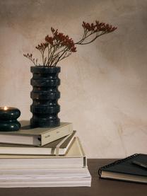 Marmor-Vase Rio, H 14 cm, Marmor, Dunkelgrau, marmoriert, Ø 7 x H 14 cm