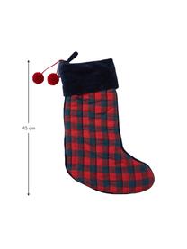 Calza di Babbo Natale Holiday, Cotone, Blu scuro, rosso, Lung. 45 cm