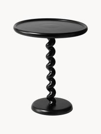 Tavolino rotondo Twister, Alluminio laccato a polvere, Nero, Ø 46 x Alt. 56 cm