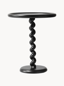 Runder Beistelltisch Twister, Aluminium, pulverbeschichtet, Schwarz, Ø 46 x H 56 cm