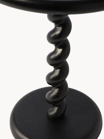 Runder Beistelltisch Twister, Aluminium, pulverbeschichtet, Schwarz, Ø 46 x H 56 cm