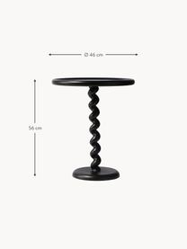 Table d'appoint ronde Twister, Aluminium, revêtement par poudre, Noir, Ø 46 x haut. 56 cm