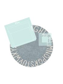 Tapis rond pour enfant avec lettres design ABC, Coton recyclé (80 % coton, 20 % autres fibres), Bleu, beige, Ø 150 cm (taille M)