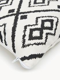 Housse de coussin 45x45 bohème Delilah, 100 % coton, Blanc, noir, larg. 45 x long. 45 cm