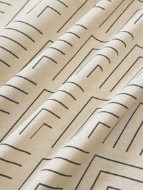 Housse de couette en coton à motif graphique Milano, Beige, larg. 200 x long. 200 cm