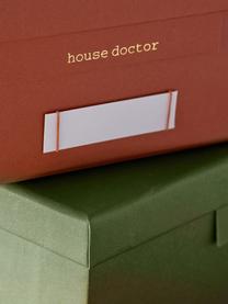 Súprava úložných škatúľ Harmony, 2 ks, Kartón, papier, Zelená, terakotová, Súprava s rôznymi veľkosťami