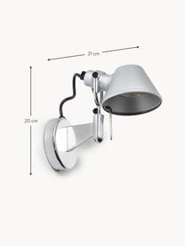 Spot mural Tolomeo Micro Faretto, réglable, Aluminium, enduit, Argenté, larg. 21 x haut. 20 cm