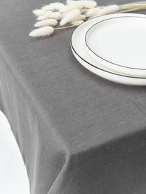 Mantel de lino Ruta, Gris oscuro, De 4 a 6 comensales (L 170 x An 130 cm)