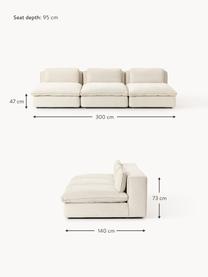 Modulares XL-Sofa Felix (3-Sitzer), Bezug: 100 % Polyester Der strap, Gestell: Massives Kiefern- und Fic, Webstoff Hellbeige, B 300 x T 140 cm