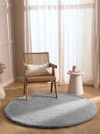 Huňatý okrúhly koberec s vysokým vlasom Marsha, Sivá, Ø 120 cm (veľkosť S)