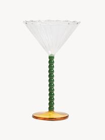 Copas martini de vidrio borosilicato Perle, 2 uds., Vidrio de borosilicato, Transparente, verde oscuro, naranja, Ø 17 x Al 10 cm, 150 ml