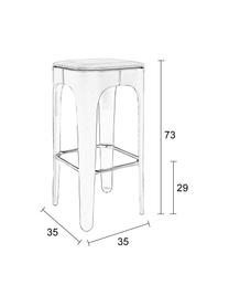 Tabouret de bar en frêne massif Up-High, Assise : bois de frêne Pieds : noir Repose-pieds : noir