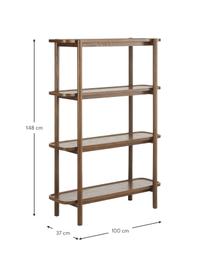 Estantería de roble Libby, Estructura: roble macizo, Roble barnizado oscuro, An 100 x Al 148 cm