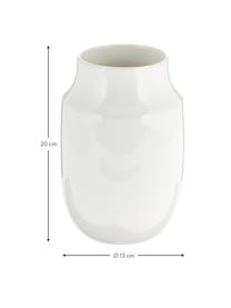 Handgemachte Vase Valeria, Keramik, Weiß, glänzend, Ø 13 x H 20 cm