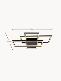 Plafón LED regulable New York, Estructura: metal recubierto, Negro, An 66 x Al 9 cm