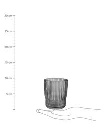 Sklenice s drážkovaným reliéfem Chelsea, 6 ks, Sklo, Šedá, Ø 8 x V 10 cm, 250 ml