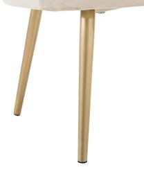 Poltrona in velluto Louise, Rivestimento: velluto (poliestere) Con , Gambe: metallo rivestito, Velluto bianco crema, dorato, Larg. 76 x Prof. 75 cm