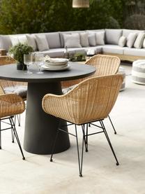 Polyratanové židle s područkami Costa, 2 ks, Světle hnědá, černá, Š 57 cm, H 58 cm