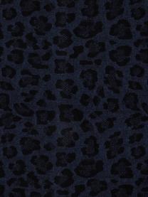 Plaid Bory mit Leoparden Print, 60% Baumwolle, 40% Acryl, Blau, B 150 x L 200