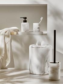 Set di 3 accessori da bagno effetto marmo Kyle, Testa della pompa: plastica, Bianco effetto marmo, Set in varie misure