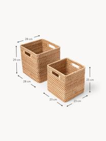 Set di 2 cesti Lurdes, Rattan, Marrone chiaro, Set in varie misure