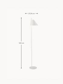 Lámpara de mesa grande LED regulable con temporizador Yuh, Estructura: latón pintado, Cable: plástico, Blanco, Al 140 cm