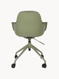 Bouclé bureaustoel Albert, in hoogte verstelbaar, Bekleding: 100% polyester, Frame: aluminium, gepolijst, Zitvlak: 100% polypropyleen, Bouclé groen, B 59 x D 52 cm