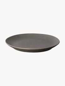 Ručně vyrobené mělké talíře Kumi, 6 ks, Glazovaná kamenina, Taupe, Ø 26 cm