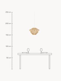 Bambus-Pendelleuchte Bamboo, Baldachin: Metall, beschichtet, Hellbeige, Ø 46 x H 31 cm