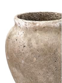 Grote plantenpot Loev van cement met antieke afwerking, Cement, Beige, Ø 31 x H 36 cm