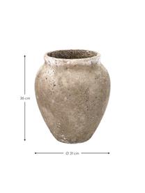 Grote plantenpot Loev van cement met antieke afwerking, Cement, Beige, Ø 31 x H 36 cm