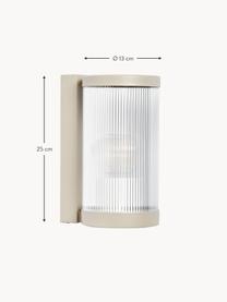 Outdoor wandlamp Coupar, Diffuser: kunststof, Beige, Ø 13 x H 25 cm