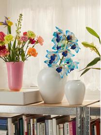 Ručně vyrobená porcelánová váza Rhombe, V 25 cm, Porcelán, Bílá, Š 22 cm, V 25 cm