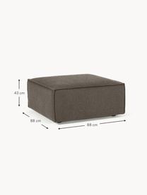 Pouf en tissu bouclé Lennon, Bouclé grège, larg. 88 x prof. 88 cm