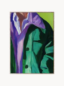 Poster Spring Jacket, Cartoncino opaco da 210 g firmato Hahnemühle, stampa digitale con 10 colori resistenti ai raggi UV, Lilla, verde turchese, Larg. 30 x Alt. 40 cm