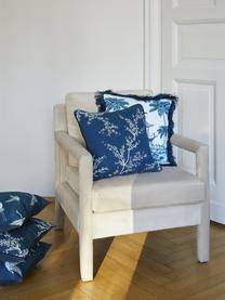 Housse de coussin 40x40 Jada, 100 % coton, Bleu foncé, blanc, larg. 40 x long. 40 cm