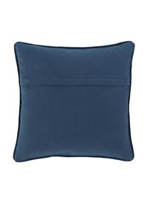 Housse de coussin 40x40 Jada, 100 % coton, Bleu foncé, blanc, larg. 40 x long. 40 cm