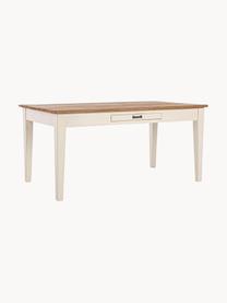 Mesa de comedor Siena, Estructura: madera de wadang, Tablero: madera de teca Acabado a , Beige, crema, An 160 x F 90 cm