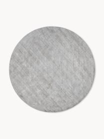 Ručně tkaný kulatý viskózový koberec Jane, Světle šedá, Ø 250 cm (velikost XL)