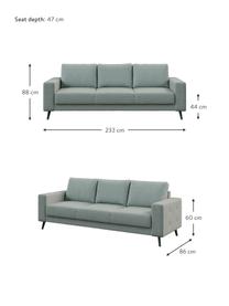 Sofa Fynn (3-osobowa), Tapicerka: 100% poliester z uczuciem, Stelaż: drewno liściaste, drewno , Nogi: drewno lakierowane Dzięki, Greige, S 233 x G 86 cm