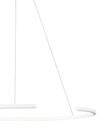 Grote LED hanglamp Breda in wit, Lampenkap: aluminium, Diffuser: acryl, Baldakijn: aluminium, Wit, Ø 70 x H 200 cm