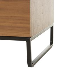 Ladekast Sally, Frame: walnoot fineer, melamine, Bruin, zwart, B 100 cm x H 80 cm