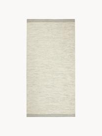 Handgewebter Wollteppich Asko, meliert, Flor: 90 % Wolle, 10 % Baumwoll, Hellbeige, B 70 x L 140 cm (Grösse XS)