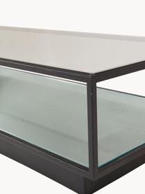 Metalen salontafel Maglehem met glazen tafelblad, Frame: gecoat metaal, Zwart, transparant, B 130 x H 60 cm