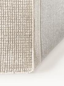Handgewebter Kurzflor-Teppich Mansa, 56 % Wolle, RWS-zertifiziert, 44 % Viskose, Beige, Cremeweiß, B 80 x L 150 cm (Größe XS)