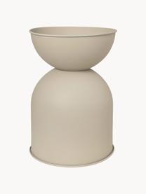 Obal na květináč Hourglass, V 59 cm, Potažený kov, Světle béžová, matná, Ø 40 cm, V 59 cm