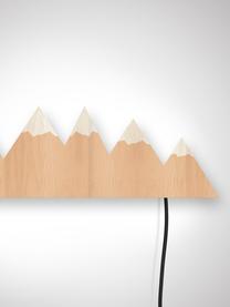 LED-wandlamp Mountains met stekker, Lamp: gecoat multiplex, Bruin, crèmekleurig, B 50 x H 16 cm