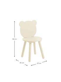 Chaise jaune en bois pour enfant Beary, 2 pièces, Bois de pin, MDF (panneau en fibres de bois à densité moyenne), laqué, Jaune, larg. 30 x haut. 58 cm