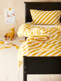 Parure de lit en percale de coton à rayures jaunes/blanches Franny Mini, Jaune, blanc, larg. 100 x long. 130 cm + 1 taie d'oreiller 55 x 35 cm