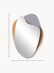 Rahmenloser Wandspiegel Melia, Spiegelfläche: Spiegelglas, Rückseite: Mitteldichte Holzfaserpla, Grau, Hellbraun, B 55 x H 71 cm